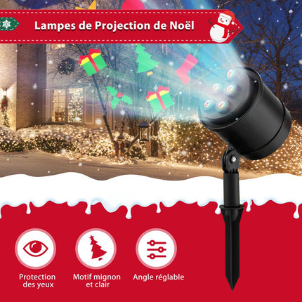 Weihnachtslichtprojektor, 5 LEDs, Innen- und Außenbereich, Schwarz