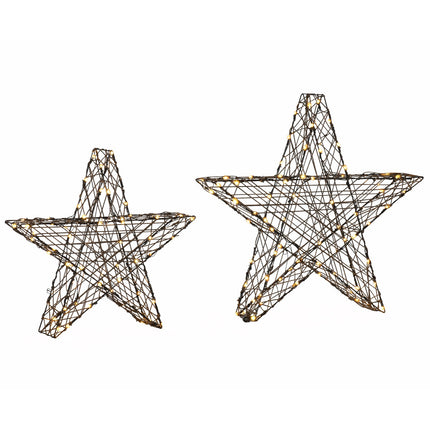 Warmweiße LED-Weihnachtsstern-Lichterkette, 2er-Set