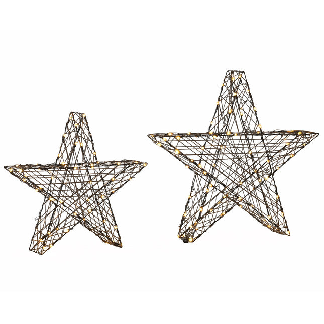 Warmweiße LED-Weihnachtsstern-Lichterkette, 2er-Set
