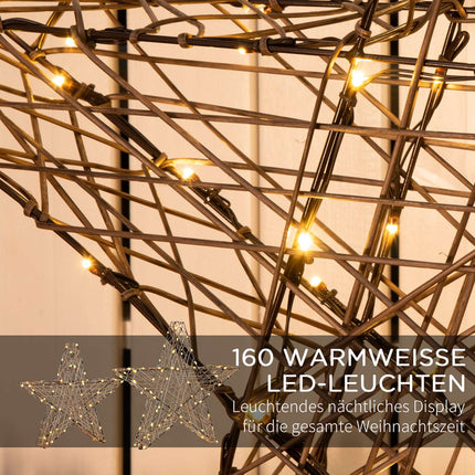 Warmweiße LED-Weihnachtsstern-Lichterkette, 2er-Set