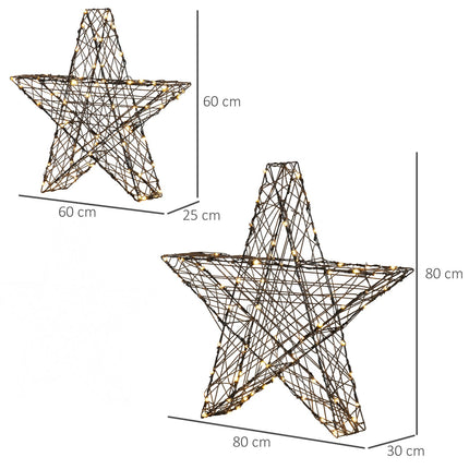 Warmweiße LED-Weihnachtsstern-Lichterkette, 2er-Set