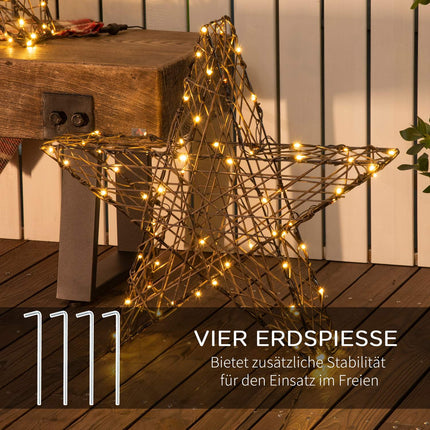 Warmweiße LED-Weihnachtsstern-Lichterkette, 2er-Set