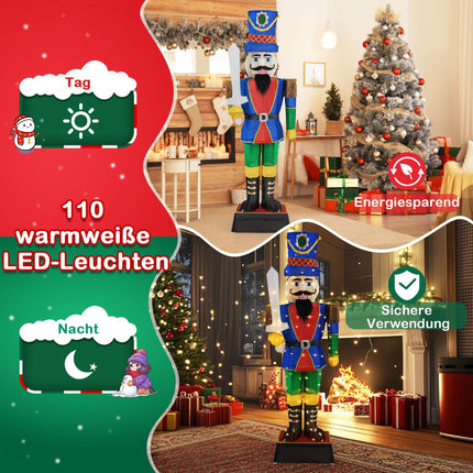 Christmas Nutcracker Set, 184 cm, LED Lit, Outdoor Decor