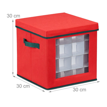 Christmas Ornament Storage Box with Adjustable Dividers