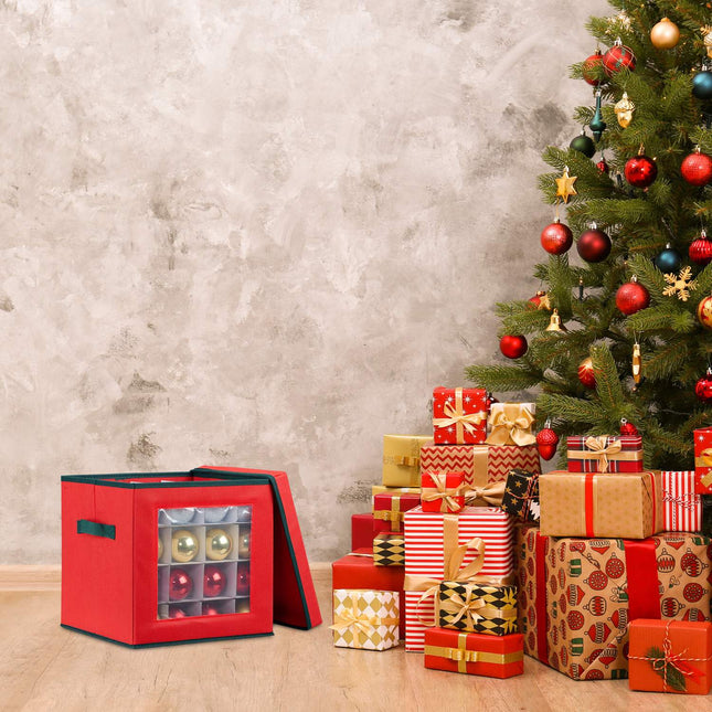 Weihnachtsbaumschmuck-Aufbewahrungsbox mit verstellbaren Trennwänden