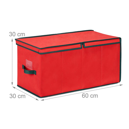 Christmas Ornament Storage Box with Adjustable Dividers