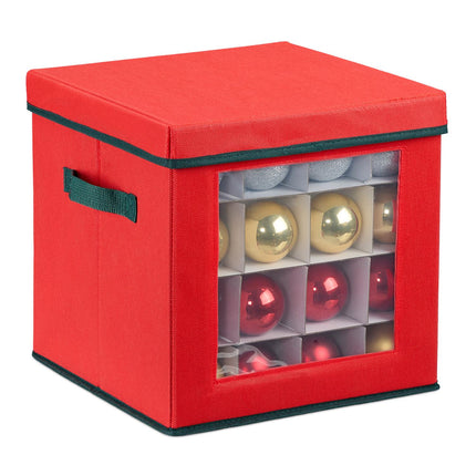 Christmas Ornament Storage Box with Adjustable Dividers
