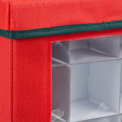 Christmas Ornament Storage Box with Adjustable Dividers