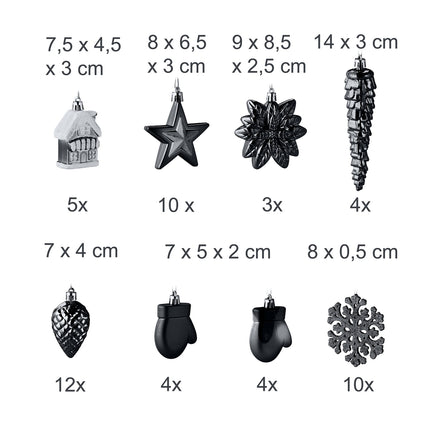 Weihnachtskugel-Set, 100 Stück, 10 Designs