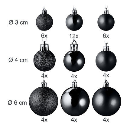 Weihnachtskugel-Set, 100 Stück, 10 Designs