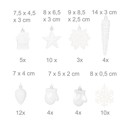 Weihnachtsbaumkugel-Set, 100-teilig, 10 Designs