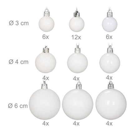 Weihnachtsbaumkugel-Set, 100-teilig, 10 Designs