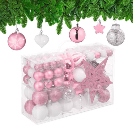 Christmas Ornaments Set, 101 Pieces – Plastic Baubles