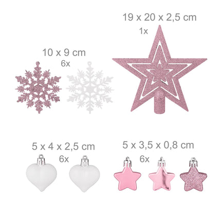 Christmas Ornaments Set, 101 Pieces – Plastic Baubles