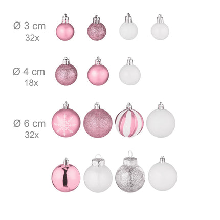 Christmas Ornaments Set, 101 Pieces – Plastic Baubles