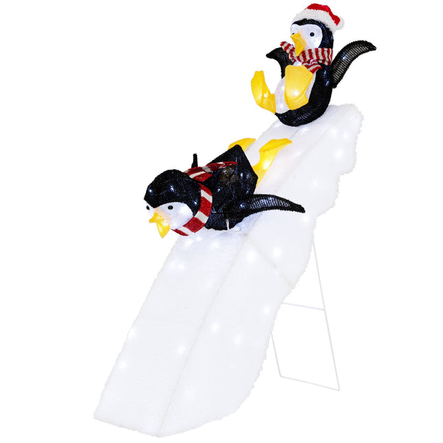 Weihnachts-Pinguin-Rutschbahn-Dekoration, 130 LED, 120 cm