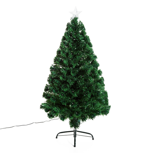 120 cm künstlicher Weihnachtsbaum mit LED-Glasfaserlichtern