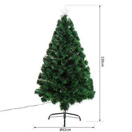 Umělý vánoční stromek 120 cm s LED vláknovým osvětlením