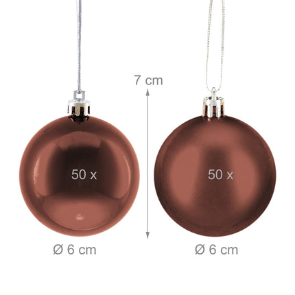 Christmas Tree Baubles Set, 100 Matte & Glossy