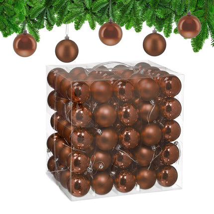 Christmas Tree Baubles Set, 100 Matte & Glossy