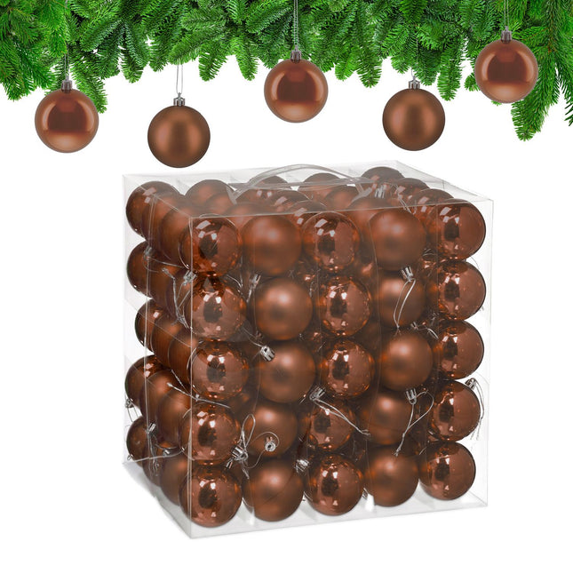Christmas Tree Baubles Set, 100 Matte & Glossy
