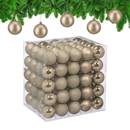 Christbaumkugel-Set, 100-teilig, 3 Designs