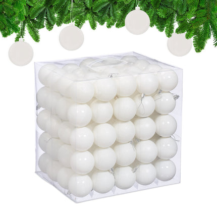 Weihnachtsbaumkugeln Set, 100 Stück, Matt/Glänzend/Glitzer