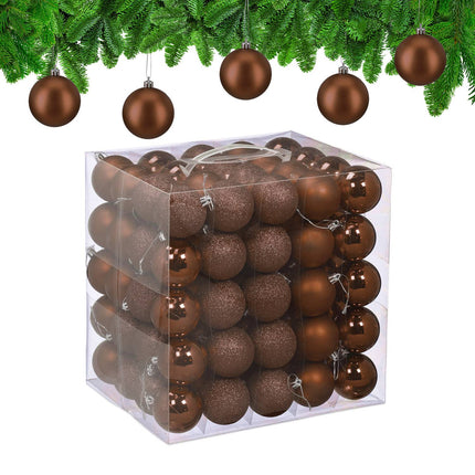 Weihnachtsbaumkugeln Set, 100 Stück, Matt/Glänzend/Glitzernd