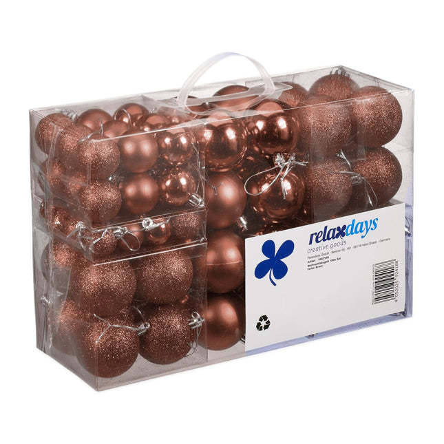 Christmas Tree Baubles Set, 100 Pieces, Various Sizes