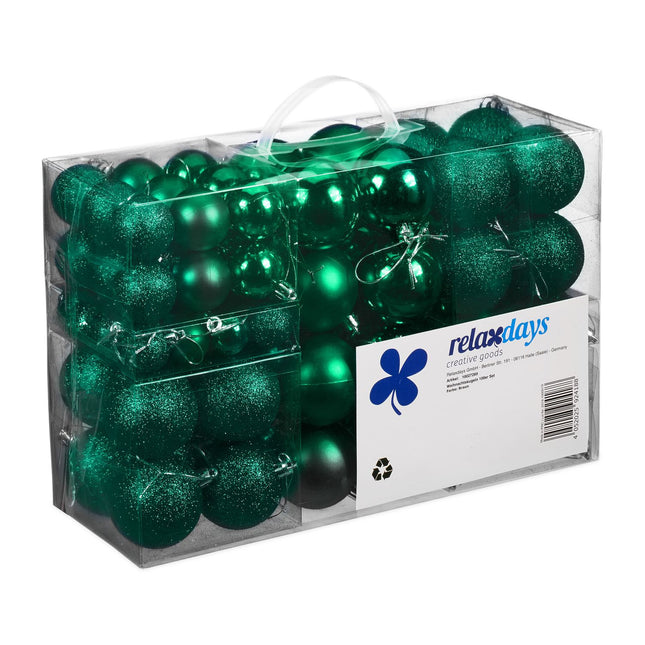 Kerstboomballenset, 100 stuks, verschillende maten