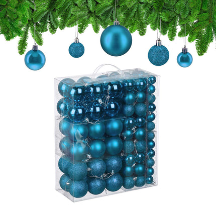 Christmas Tree Baubles Set, 138 Pcs, Matte/Shiny/Glitter