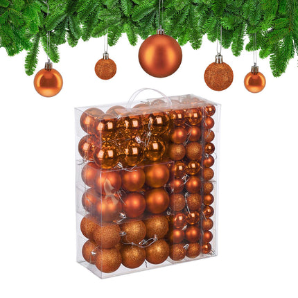 Christmas Tree Baubles Set, 138 Pieces, Plastic