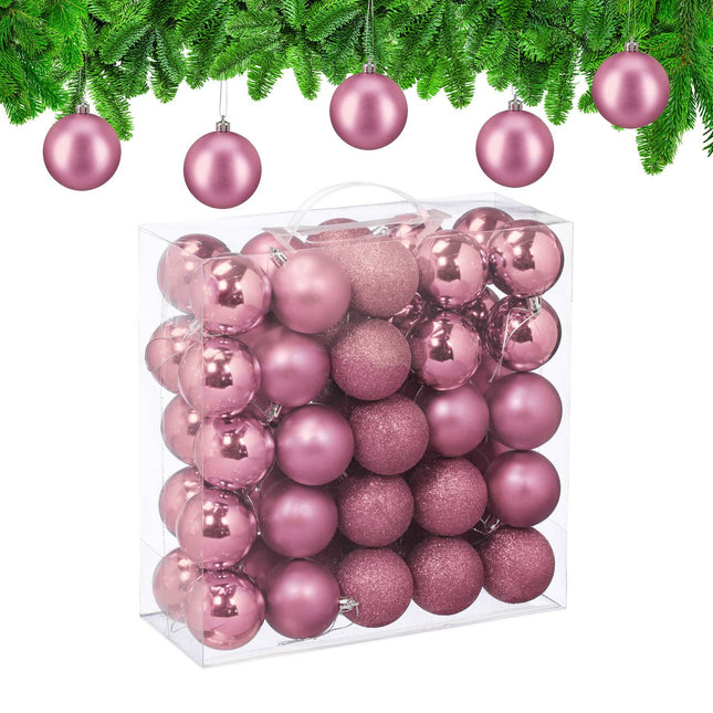 Kerstboomballenset, 3 ontwerpen, mat en glanzend