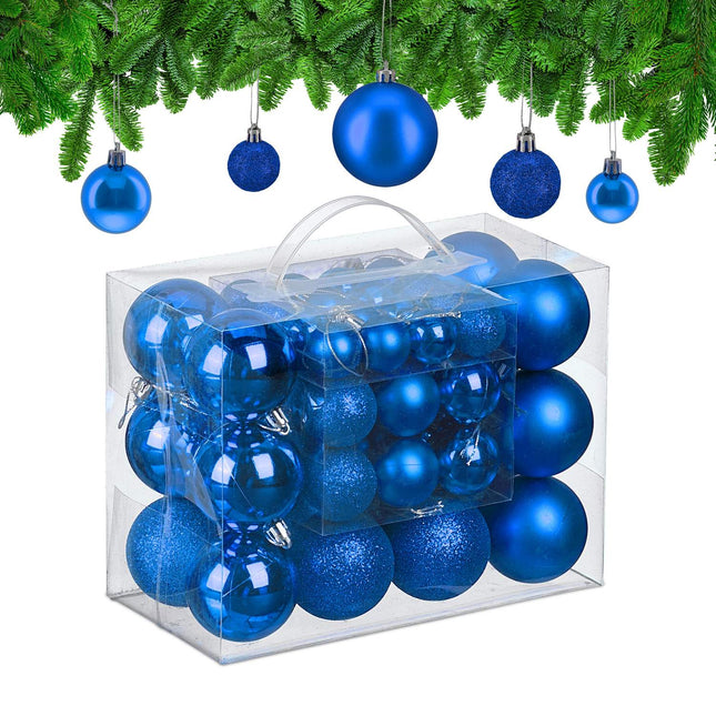 Christbaumkugel-Set, 50-teilig – Matt, glänzend, Glitzer