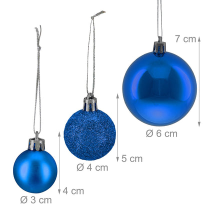 Christbaumkugel-Set, 50-teilig – Matt, glänzend, Glitzer