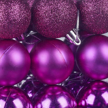 Christbaumkugel-Set, 50-teilig – Matt, glänzend, glitzernd