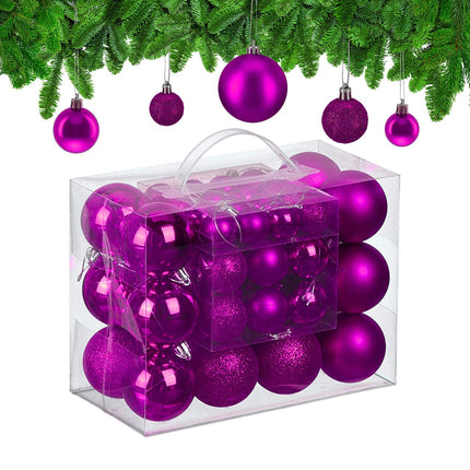 Christbaumkugel-Set, 50-teilig – Matt, glänzend, glitzernd