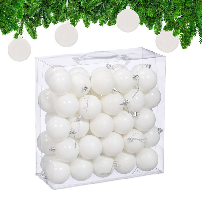Kerstboomballenset, 50 stuks, mat en glanzend