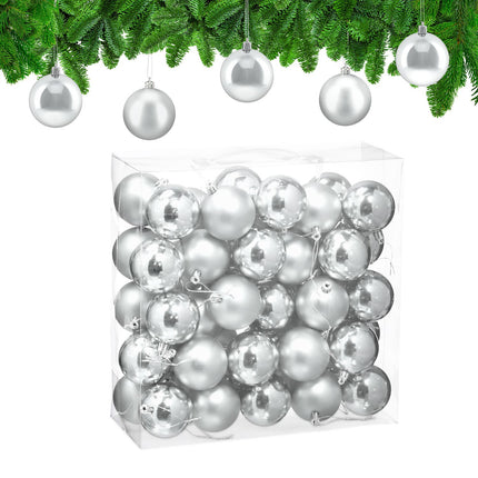 Christmas Tree Baubles Set, 50 Pieces, Matte & Glossy Finish