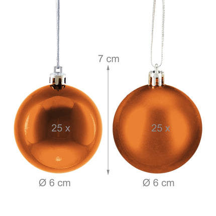 Weihnachtsbaumkugel-Set, 50 Stück, matt & glänzend