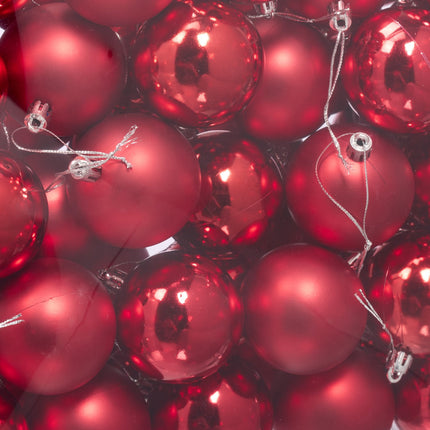 Christmas Tree Baubles Set, 50 Pieces with Ribbons