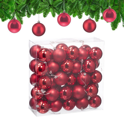 Christmas Tree Baubles Set, 50 Pieces with Ribbons