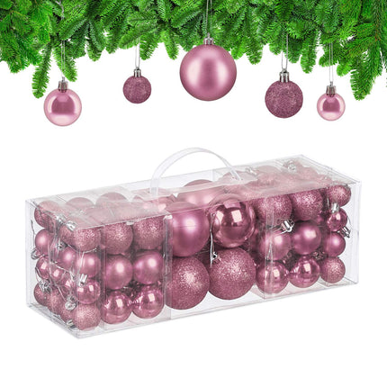 Weihnachtsbaumkugeln Set, 76-teilig – Matt, Glänzend, Glitzer