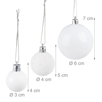 Weihnachtsbaumkugeln Set, 76 Teile, matt & glänzend