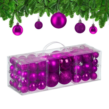 Weihnachtsbaumkugeln Set, 76-teilig, Kunststoff