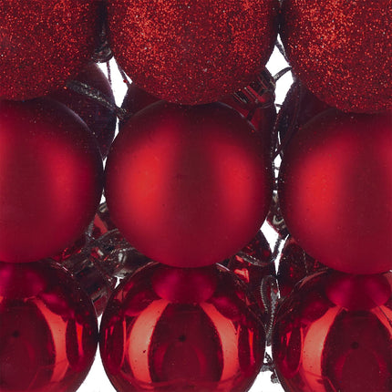 Weihnachtskugel-Set, 76-teilig, Kunststoff