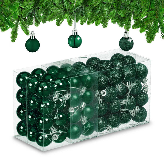 Weihnachtskugel-Set, 96-teilig, Kunststoff