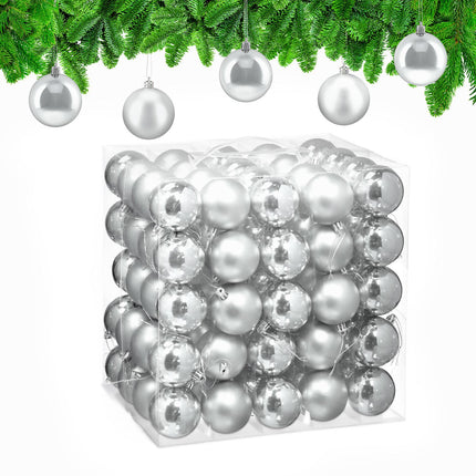 Weihnachtsbaumkugeln Set, Matt & Glänzend, 100er-Pack