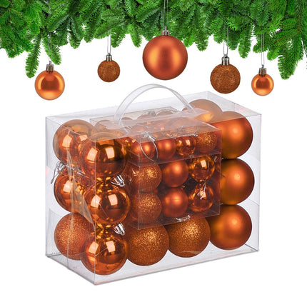 Christmas Tree Baubles Set, Matte/Shiny/Glitter Finish