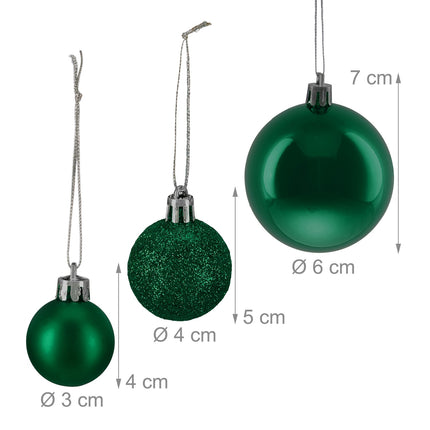 Weihnachtsbaumkugeln Set, Matt/Glänzend/Glitzernd
